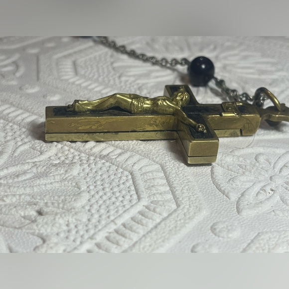 Antique 15-Decade Nun’s Habit Waist Rosary w/ Crucifix & Mary Medallion- RARE! - Picture 7 of 16